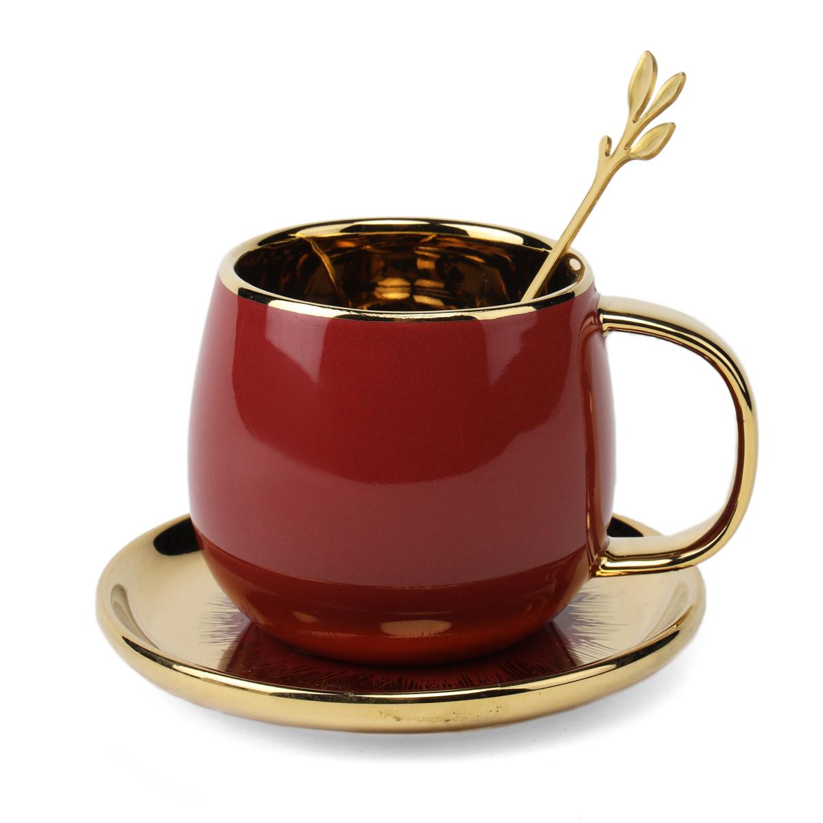 Чашка керамічна із блюдцем Light House Аромат RD 150 мл Червоний (8904-010)