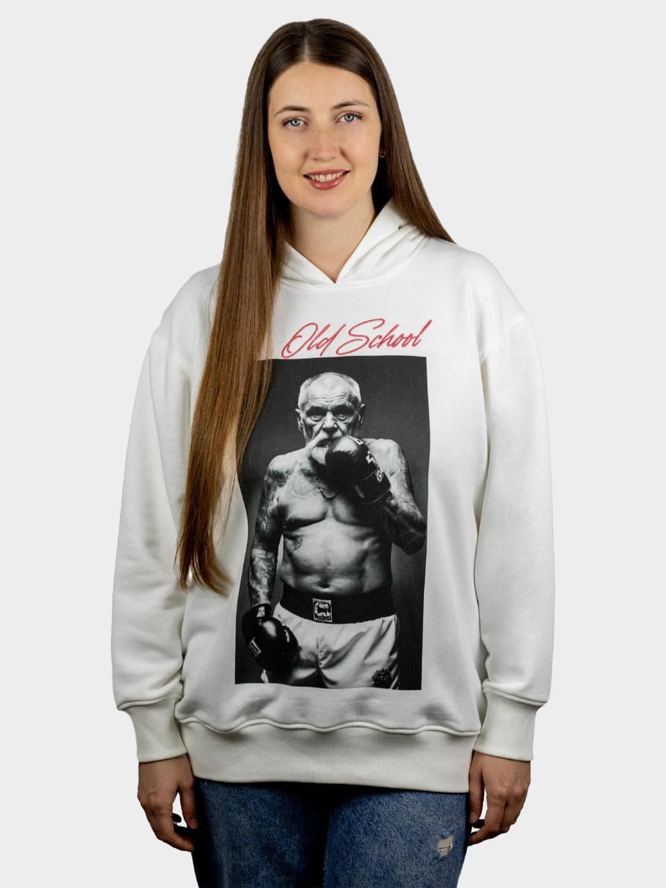 Худі унісекс оверсайз BOJO Old school дідусь L/XL Шампань