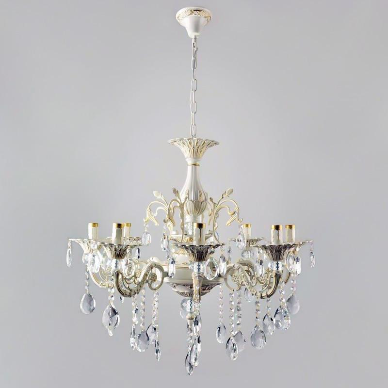 Люстра підвісна свічки Light House SH-18232/8 LWG 680х680х1200 мм E14 Білий/Золотий