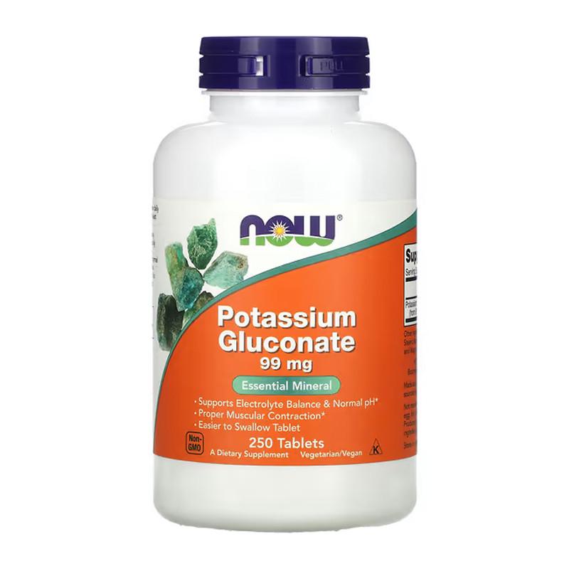 Калий NOW Potassium Gluconate 99 мг 250 капс. (22195-01)