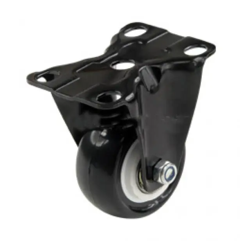 Колесо мебельное из полиуретана Ø 50 мм с подшипником и неповоротным кронштейном (185-50)