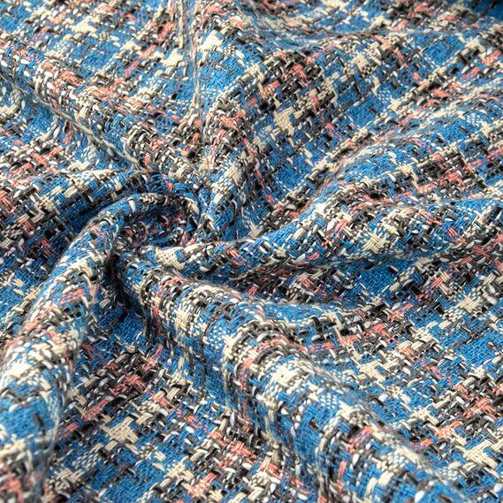 Ткань костюмная IDEIA Букле Римма 1,5 м Деним/Пудра (2200004245706)