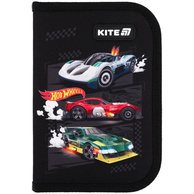 Пенал с наполнением KITE Hot Wheels 1 отделение 2 отворота (HW25-622H-1)