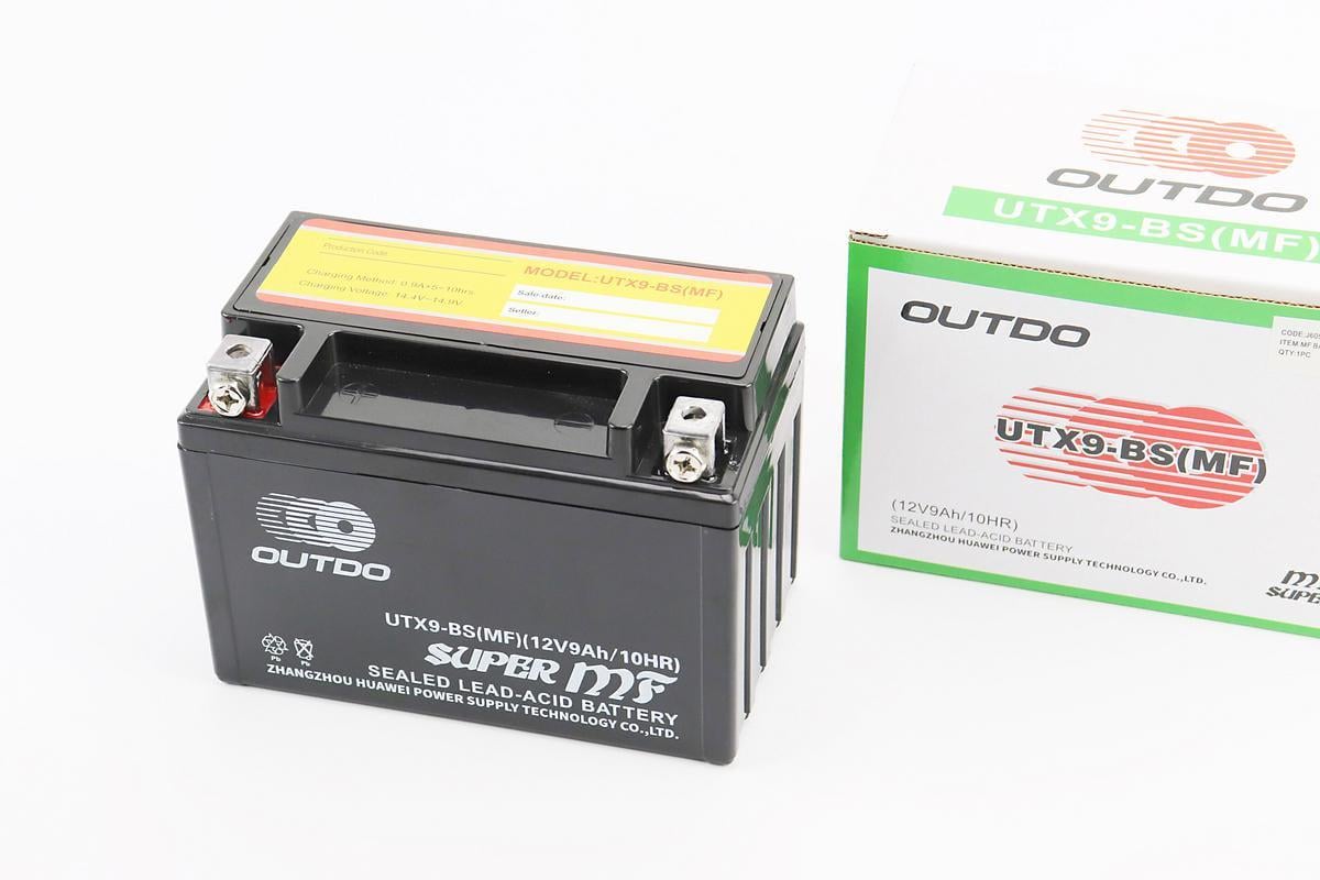 Акумулятор для мотоцикла кислотний Outdo 12V 9 Ah UTX9-BS MF