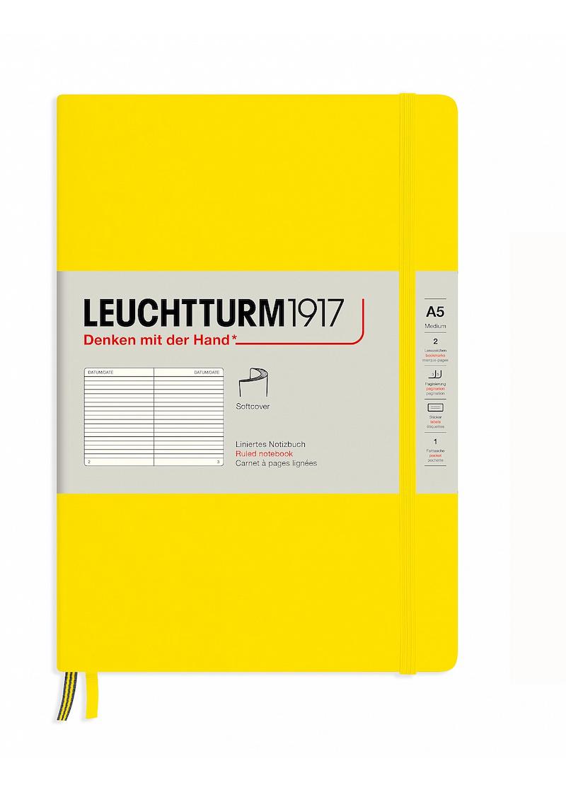 Блокнот Leuchtturm1917 средний мягкая обложка линия Лимонный (362836)