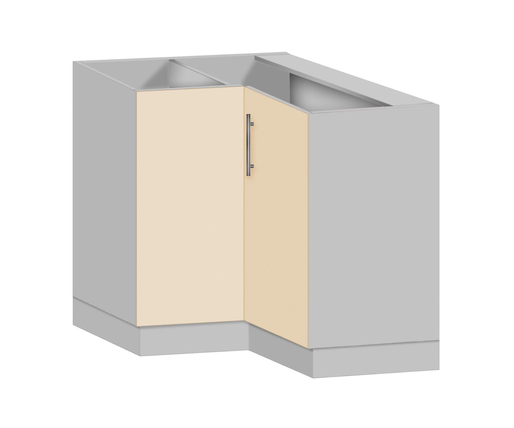 Тумба кутова кухонна МАКСІ-МЕблі № 2 без стільниці Сірий/Ваніль (80151)