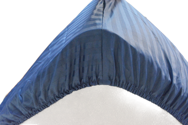 Простирадло на резинці Чарівна ніч сатин страйп 140x200x25 см Синій - фото 2