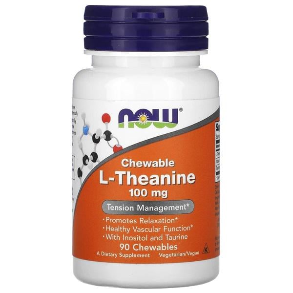 Теанин NOW Foods L-Theanine 100 мг 90 Chewables NF0144