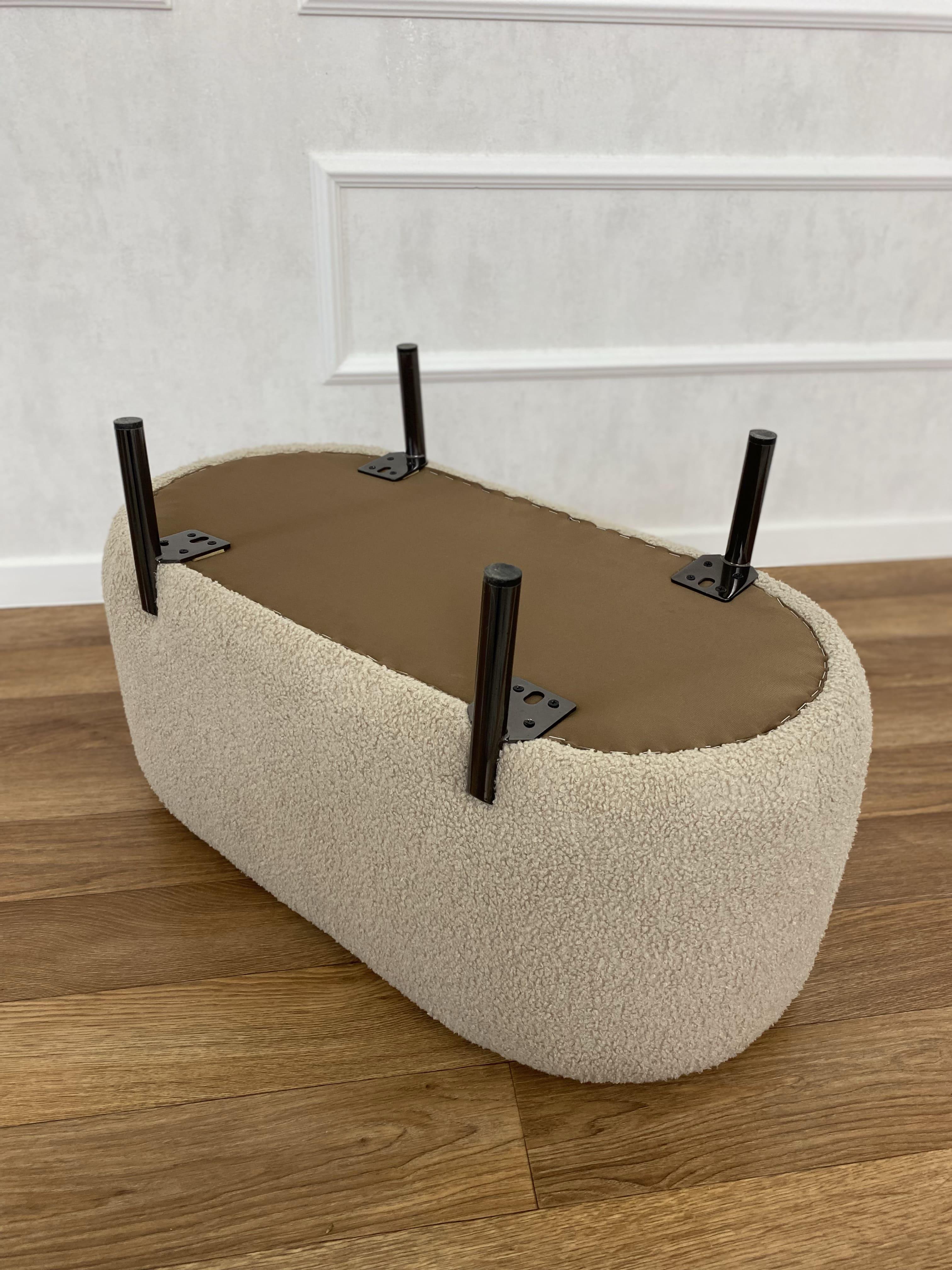 Пуф-банкетка Atlanta м'який довгий 80x40x45 см Молочний - фото 4 Пуф-банкетка Atlanta м'який довгий 80x40x45 см Молочний - фото 4