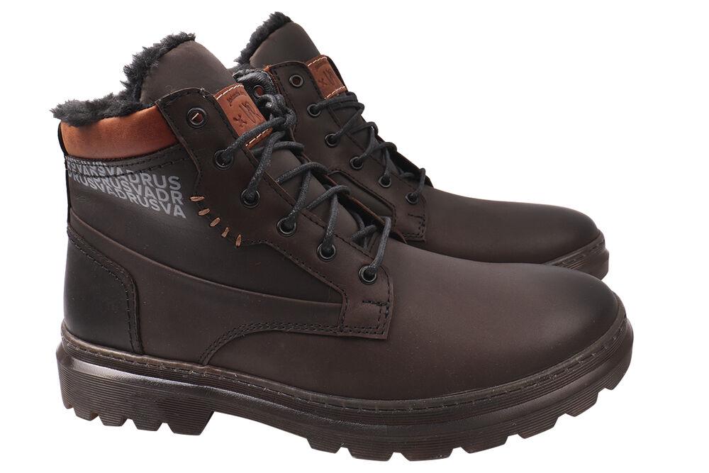 Ботинки мужские Vadrus из кожи на низком ходу высокие на шнуровке р. 40 Коричневый (285-21ZHC)