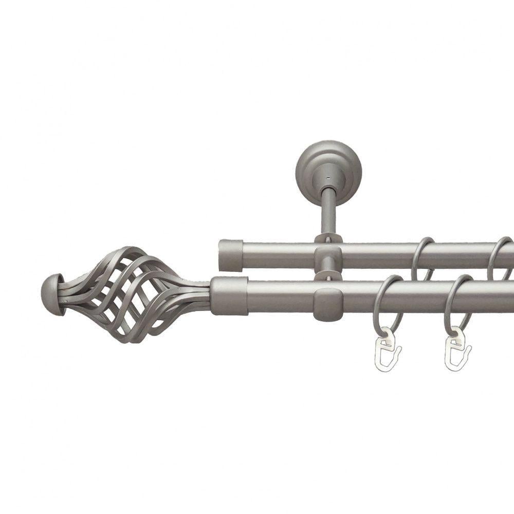 Карниз для штор Orvit Арезо дворядний гладкий 19/16 мм 200 см Сатин (00-00013669)