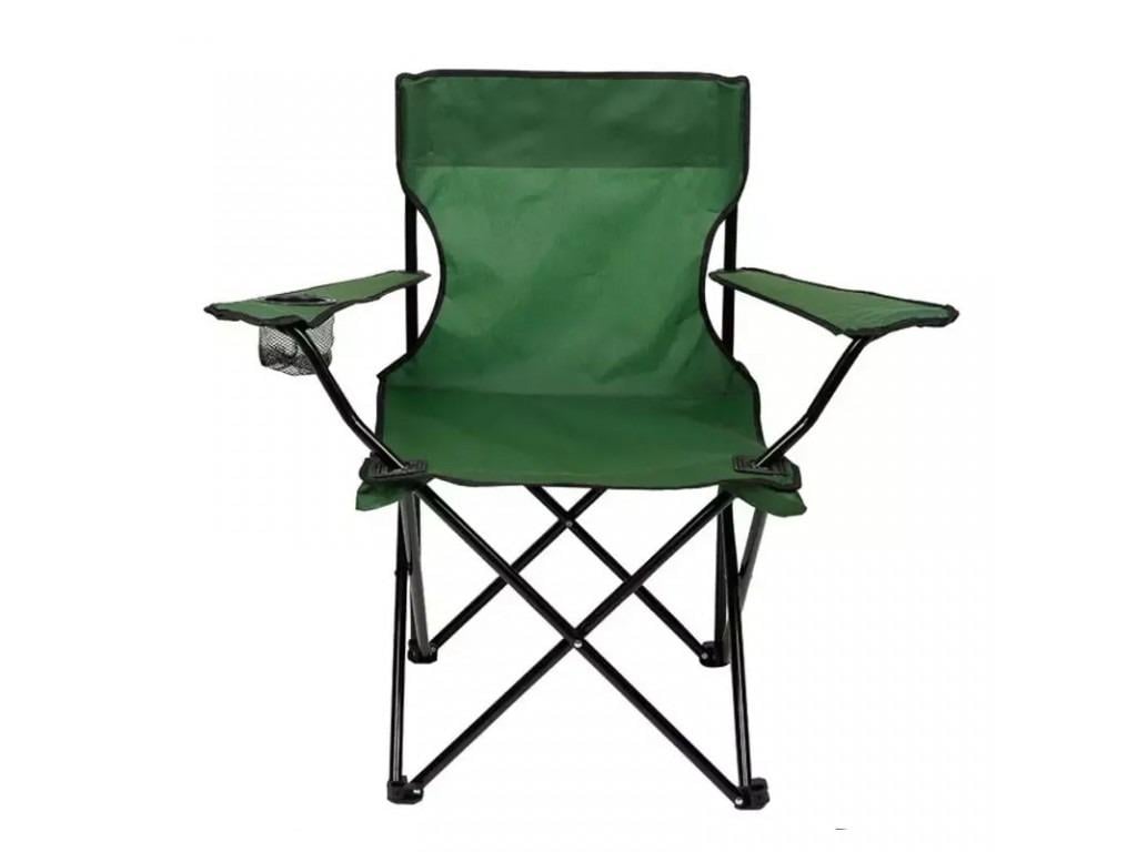 Туристическое кресло складное с подлокотниками для рыбалки Зеленый