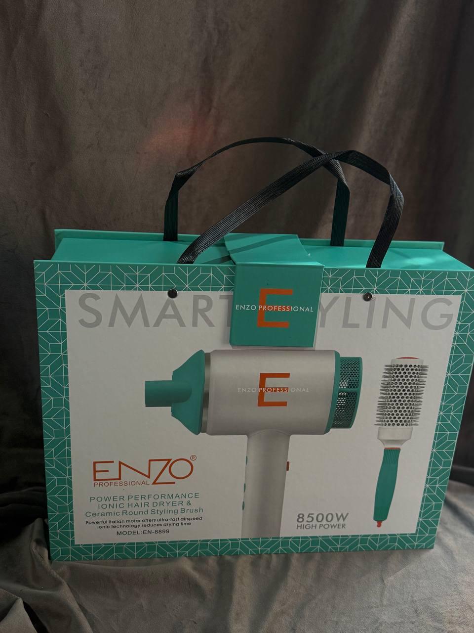 Фен для волосся Enzo EN-8899 з щіткою 8500 Вт Білий з бірюзовим (EN-8899) - фото 4 Фен для волосся Enzo EN-8899 з щіткою 8500 Вт Білий з бірюзовим (EN-8899) - фото 4