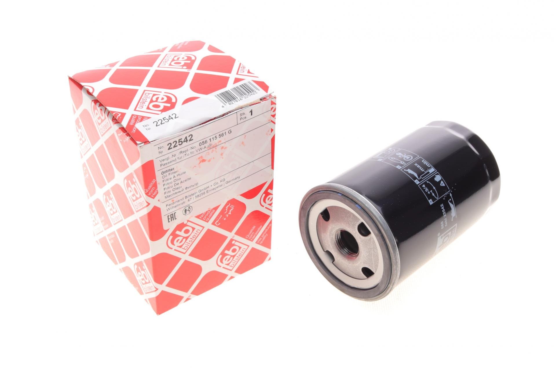 Фильтр масляный FEBI BILSTEIN для VW Caddy/Golf I/II/III/Passat -96/Audi 80/100 -94/A6 -97- (22542)