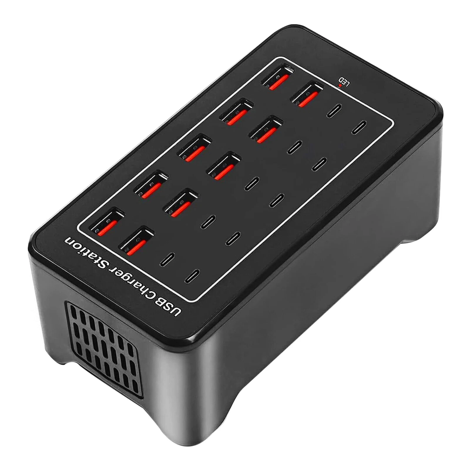 Зарядная станция многопортовая ILEPO на 10 USB портов и 10 Type-C 100 Вт (19017)