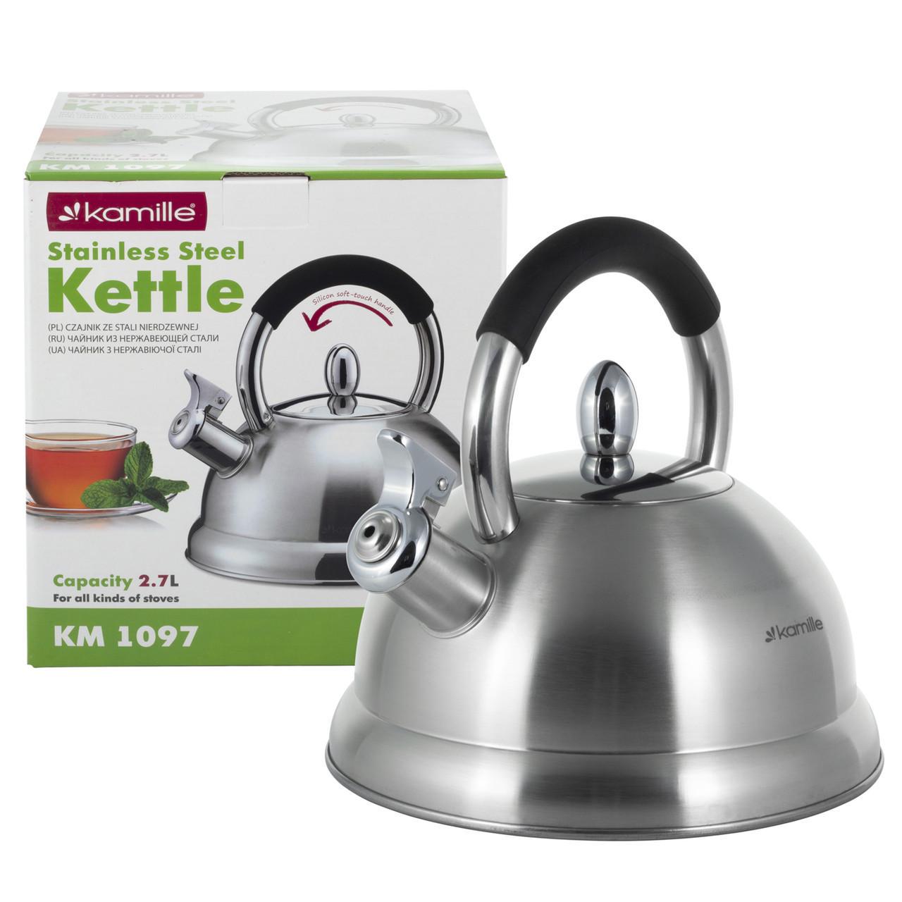 Чайник со свистком Kamille KM-1097 из нержавеющей стали 2,7 л (2499682252)