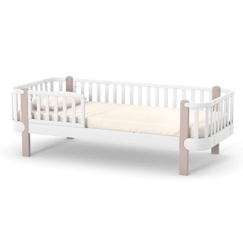 Кровать односпальная с бортиком Верес Монако 80x190 (с ламелями/без матраса) из Дерева цвет Белый/Капучино (27.1.1.21.13)