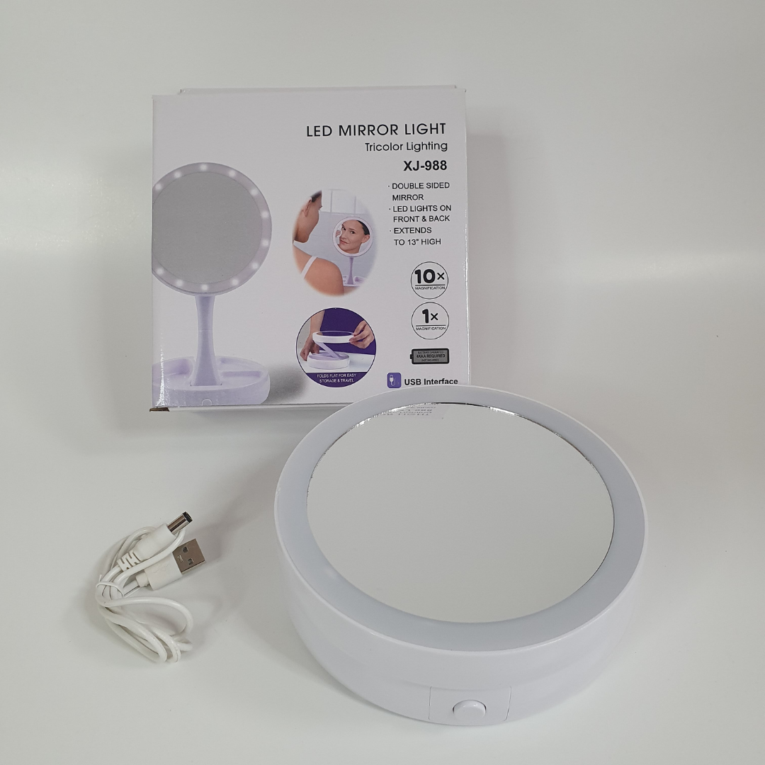 Косметичне дзеркало кругле Led Mirror Light із десятикратним збільшенням (V79-T73)