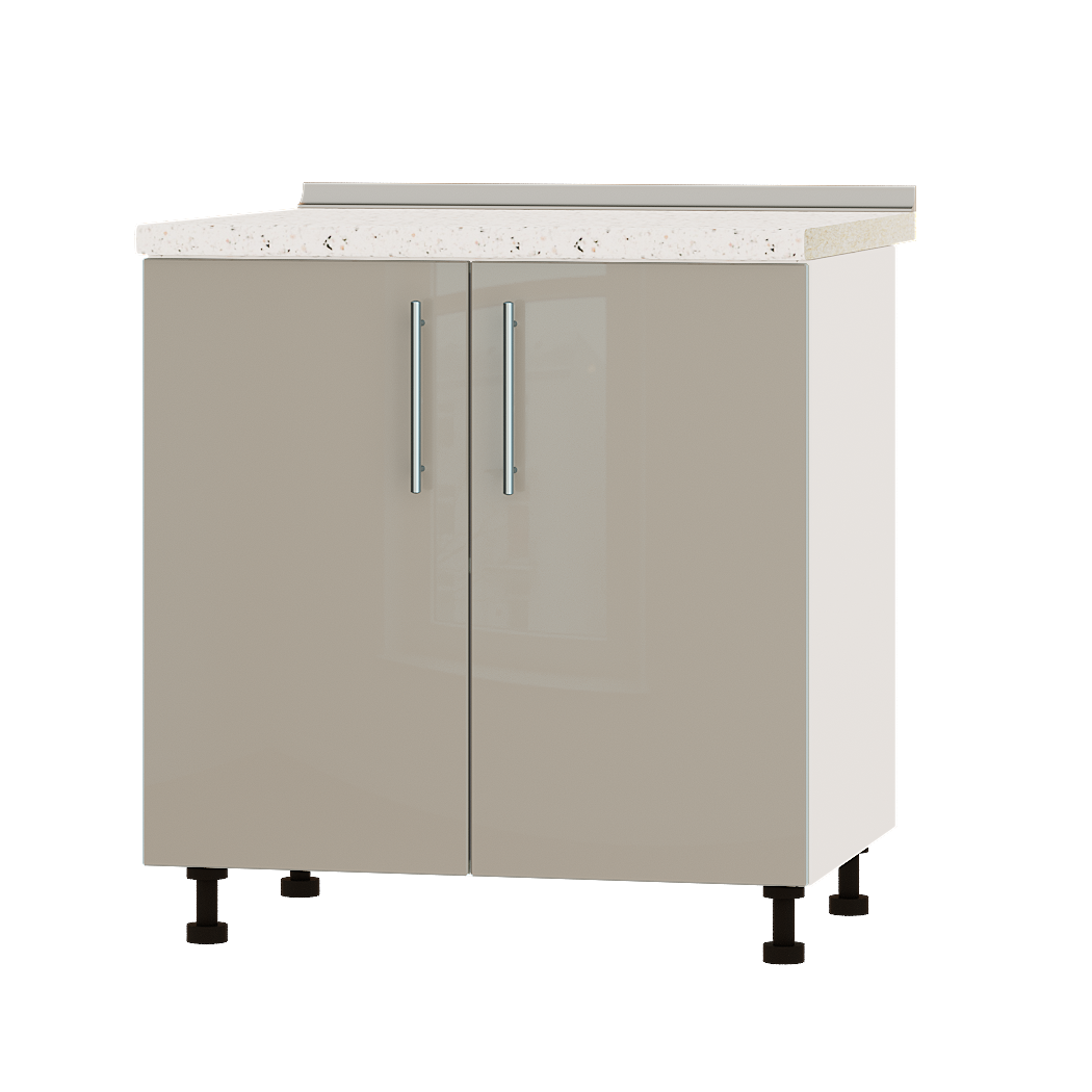 Шкаф нижний Эверест Акрил модуль Низ Н82-800 80х47х85 см Норковый глянец/Белый (02138)