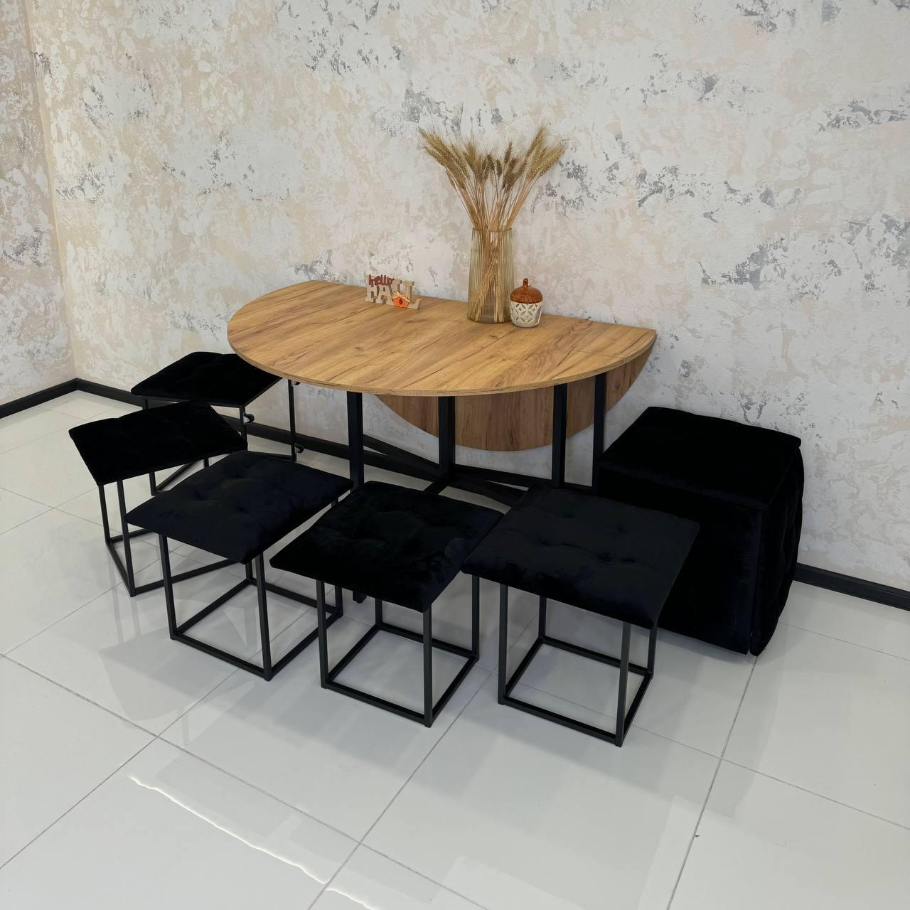 Стол кухонный круглый трансформер D1400 раскладной стол (УТП026081) - фото 2