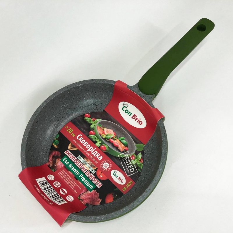 Сковорода Con Brio CB-2026 Eco Granite 20 см Green (tf5157) - фото 4