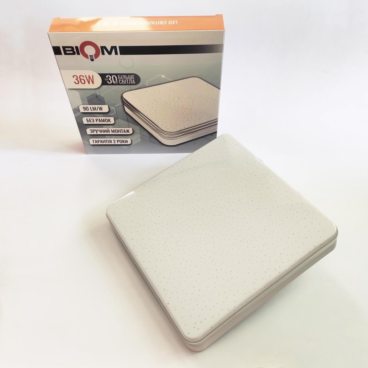 Светодиодный светильник Biom BYS-02-36-5 Звездное сияние накладной квадрат IP33 5000К 36W