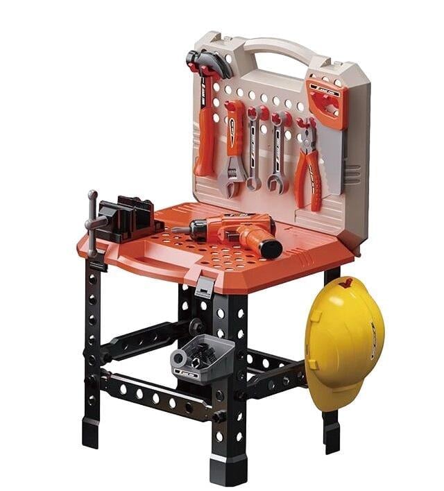 Набор инструментов игровой Power Kid's Tool стойка/шуруповерт на батарейках 90 элементов Разноцветный (138948)