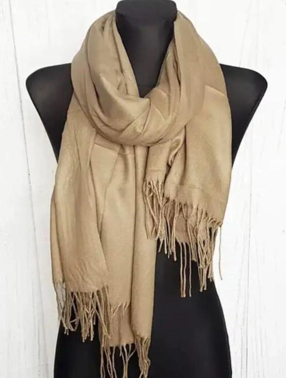 Шарф кашеміровий жіночий Кавовий