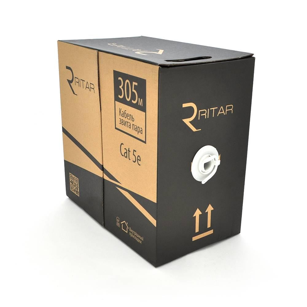 Кабель КНПП UTP Q1 4х2х0,51 4p 24 AWG Ritar CCA ПВХ/ПЕ для зовнішніх робіт котушка з дротом 305 м 450x450x500 мм Black (33989)