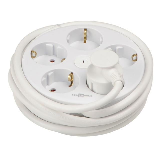 Подовжувач п'ятимісний АСКО-УКРЕМ Ornat круглий з з/к 5 м Білий (ECO019001014)