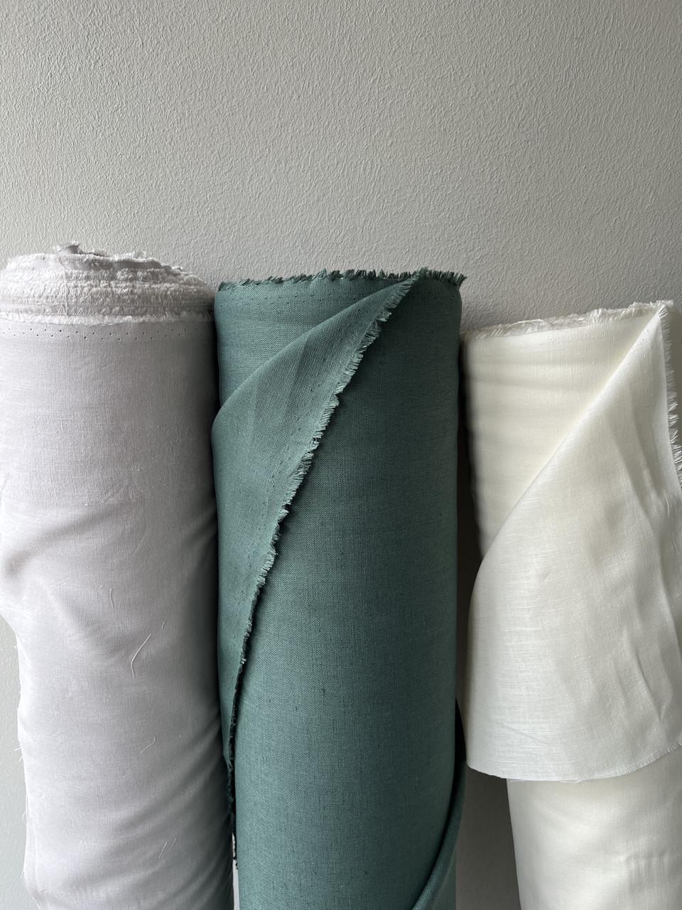 Ткань LINEN PLUS 52% льна и 48% хлопка 143 см 547 Зеленый - фото 4 Ткань LINEN PLUS 52% льна и 48% хлопка 143 см 547 Зеленый - фото 4