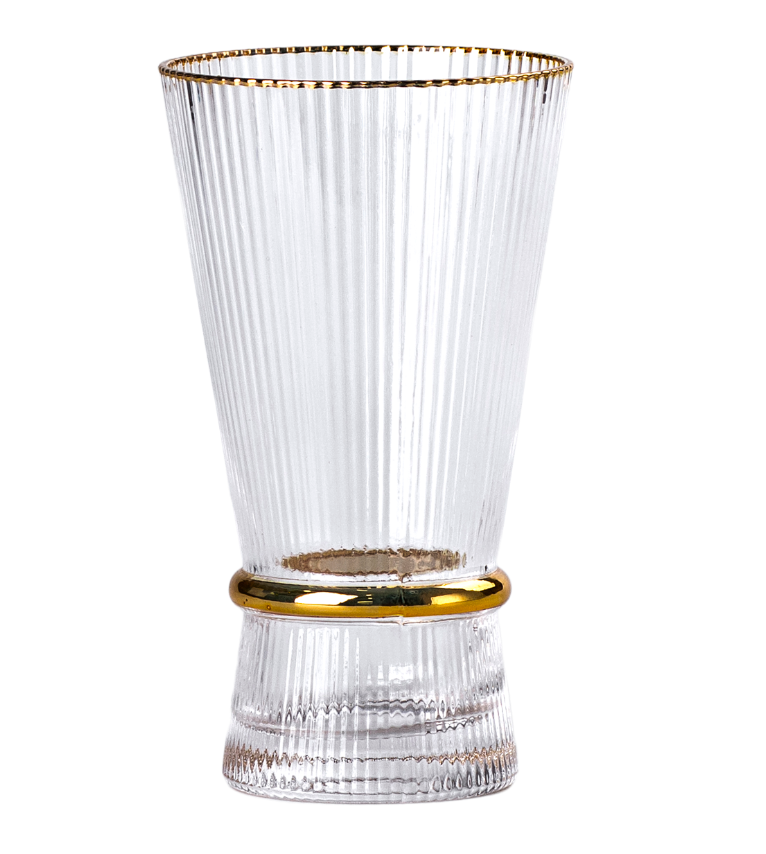 Набір склянок Stunning високих 6 шт. по 400 мл Прозорий/Золотий - фото 3