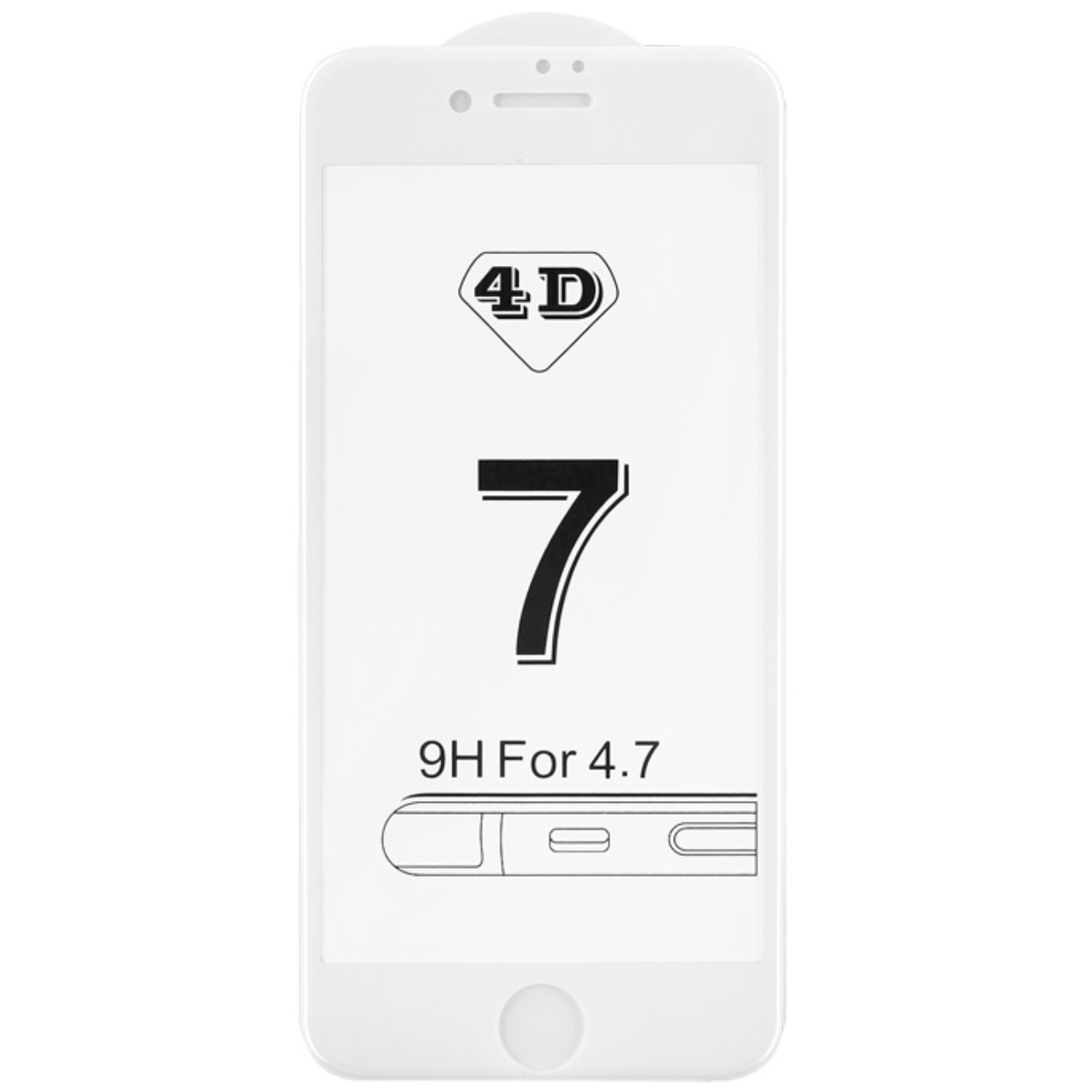 Защитное стекло для смартфона Glass Screen Protector for iPhone 7/8 4D White