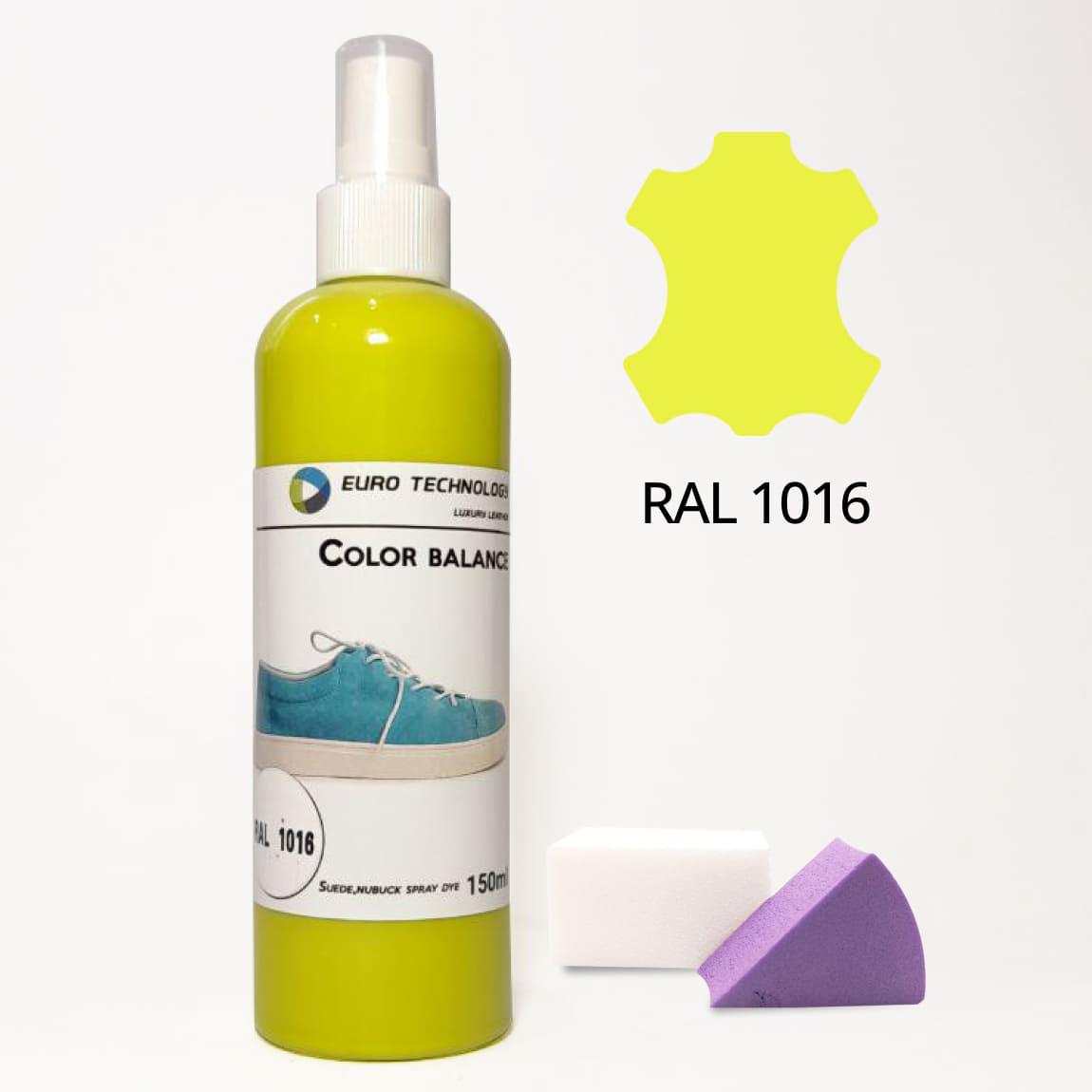 Спрей-фарба Euro Technology для замші/велюру/нубуку 150 мл Жовта сірка RAL 1016 - фото 2 Спрей-фарба Euro Technology для замші/велюру/нубуку 150 мл Жовта сірка RAL 1016 - фото 2