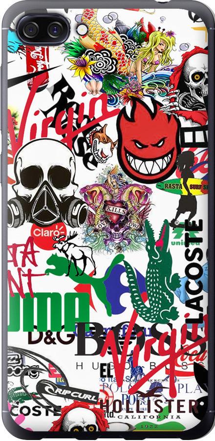 Чехол на Asus ZenFone 4 Max ZC520KL Many different logos (4022u-1242-42517)