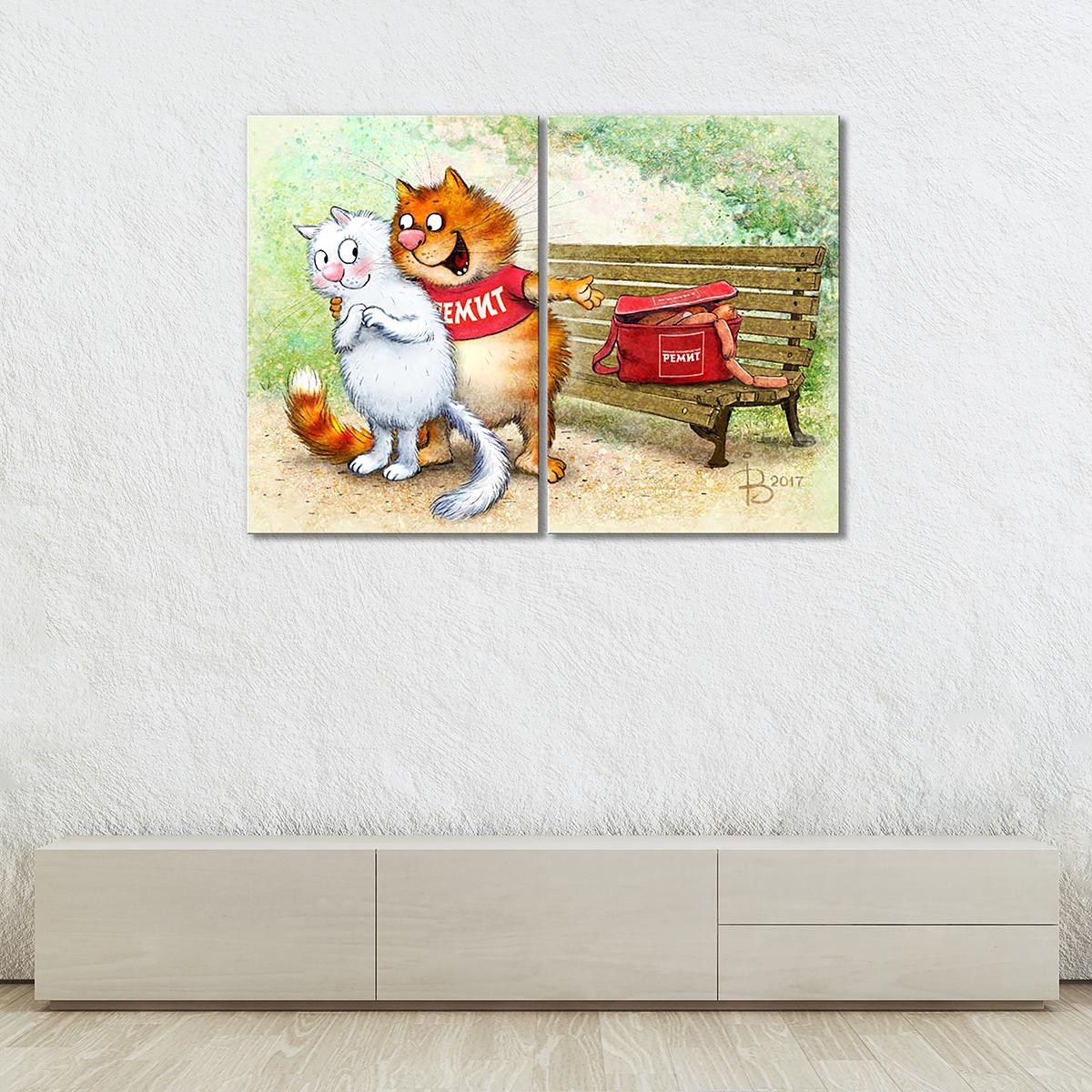 Модульная картина Угощаю 2 модуля 40х60 см