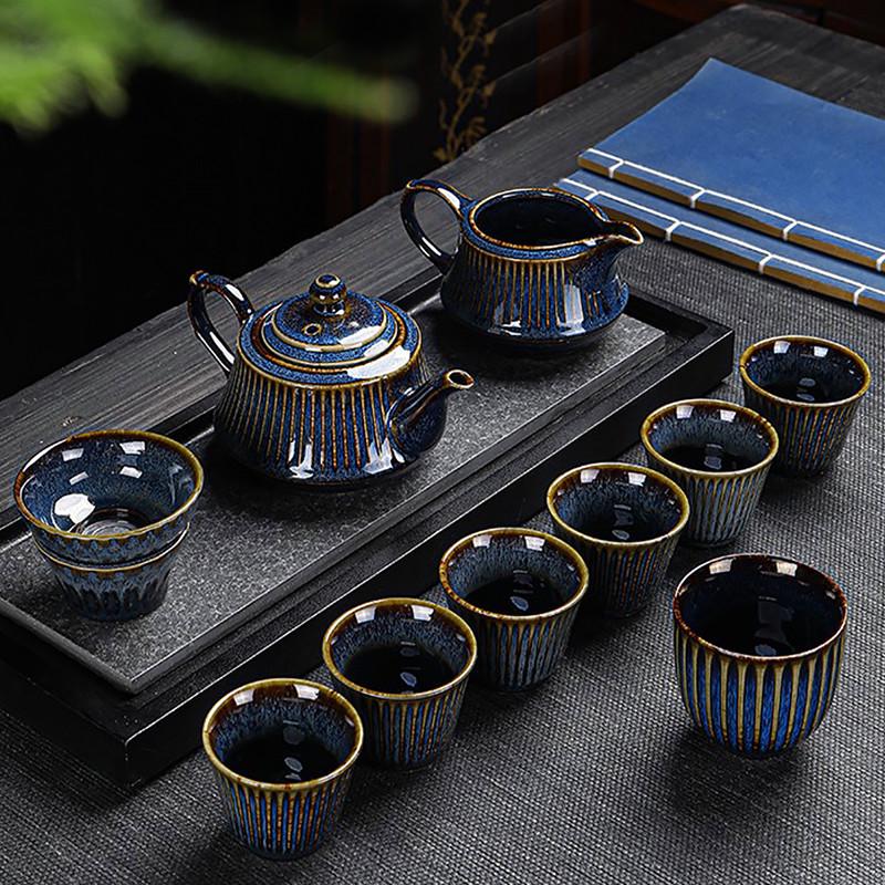 Сервиз для чайной церемонии Lesko CJTZ-447 гайвань пиалы с чайником на 6 персон Blue (2476094198) - фото 3 Сервиз для чайной церемонии Lesko CJTZ-447 гайвань пиалы с чайником на 6 персон Blue (2476094198) - фото 3