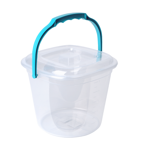 Ведро Алеана Smart с крышкой пластик 6 л Прозрачный/Бирюзовый (УТ000097228)