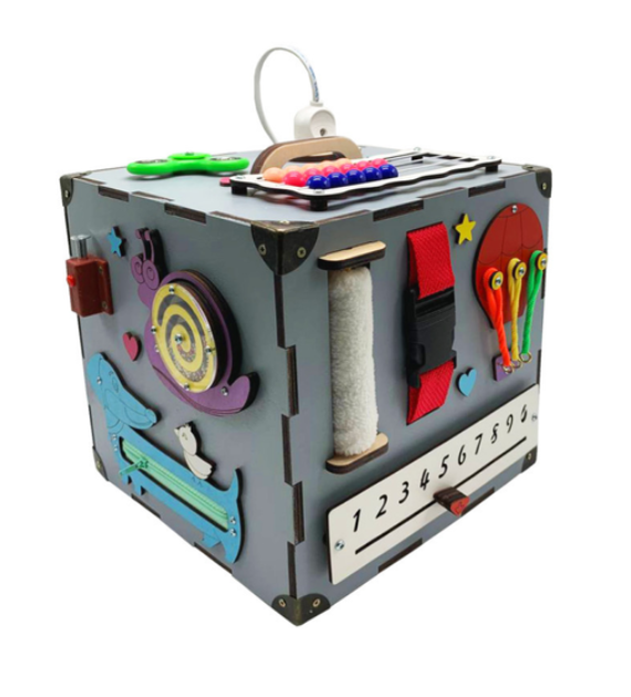 Іграшка розвиваюча TK Group TG200165 Бізікуб 23х23х23 см Сірий