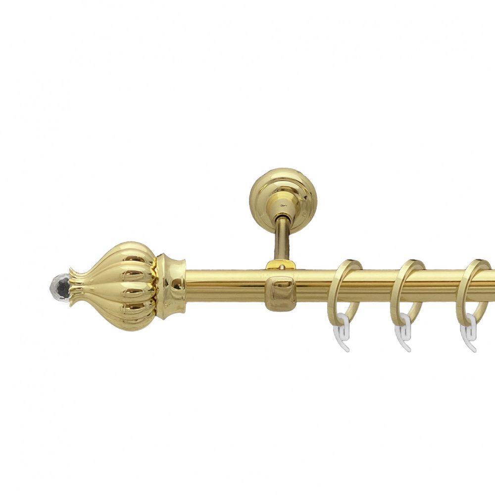 Карниз для штор Orvit Таджа-Кристалл однорядный гладкий 300 см Золотой (00-00009269)