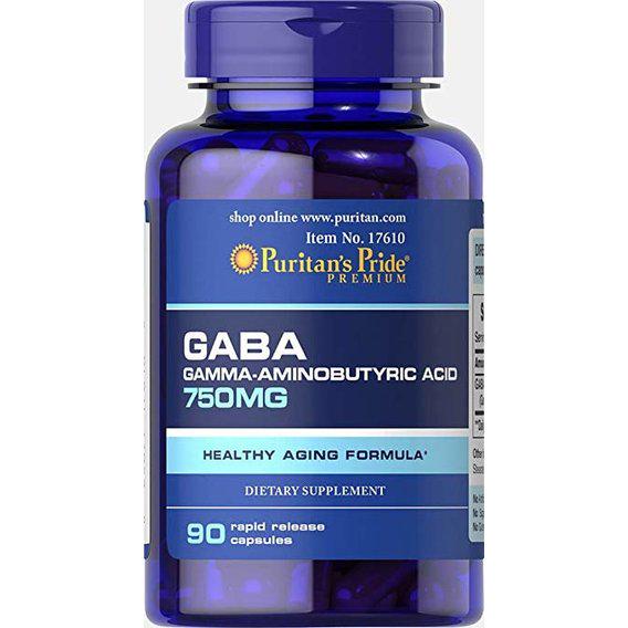 Амінокомплекс Puritan's Pride GABA Gamma Aminobutyric Acid 750 mg 90 Caps