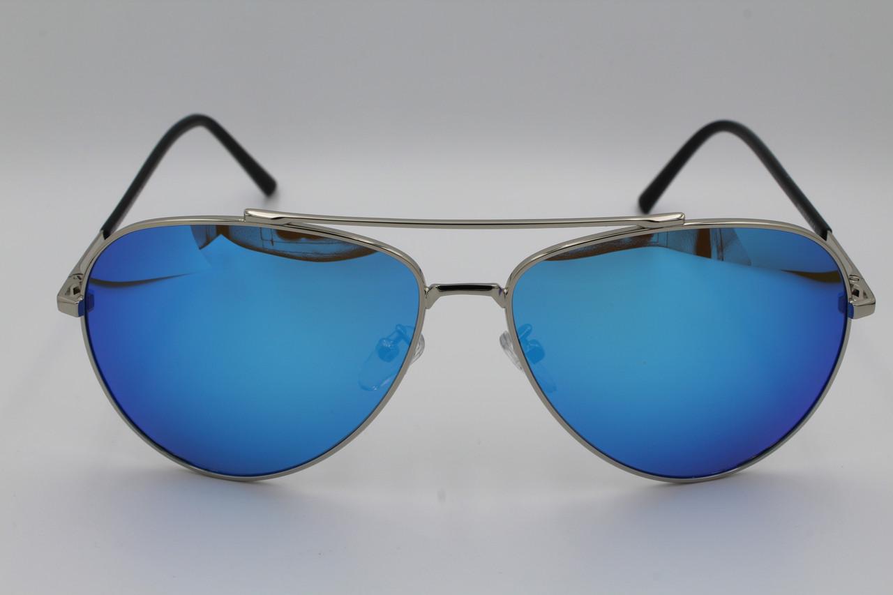 Солнцезащитные очки зеркальные поляризационные Jackfalali aviator Голубой 9910 с2 (2579334502) - фото 2