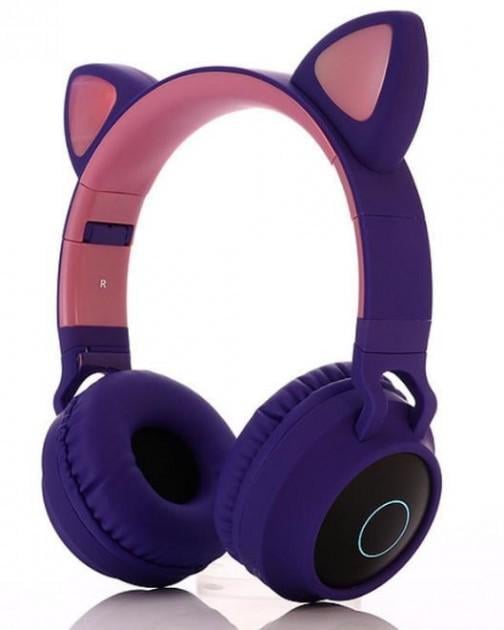 Навушники CATear VZV-8500M Bluetooth з вушками/LED підсвічуванням і MicroSD до 32 ГБ Purple