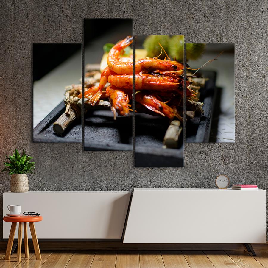 Настенний декор Вкусные креветки по-азиатски 129x90 см (A446-4)