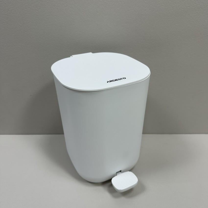 Мусорное ведро Ardesto Vigor ARHB3602G пластиковое 3 л с педалькой 16,5х18х23,2 см Белый (30470295)