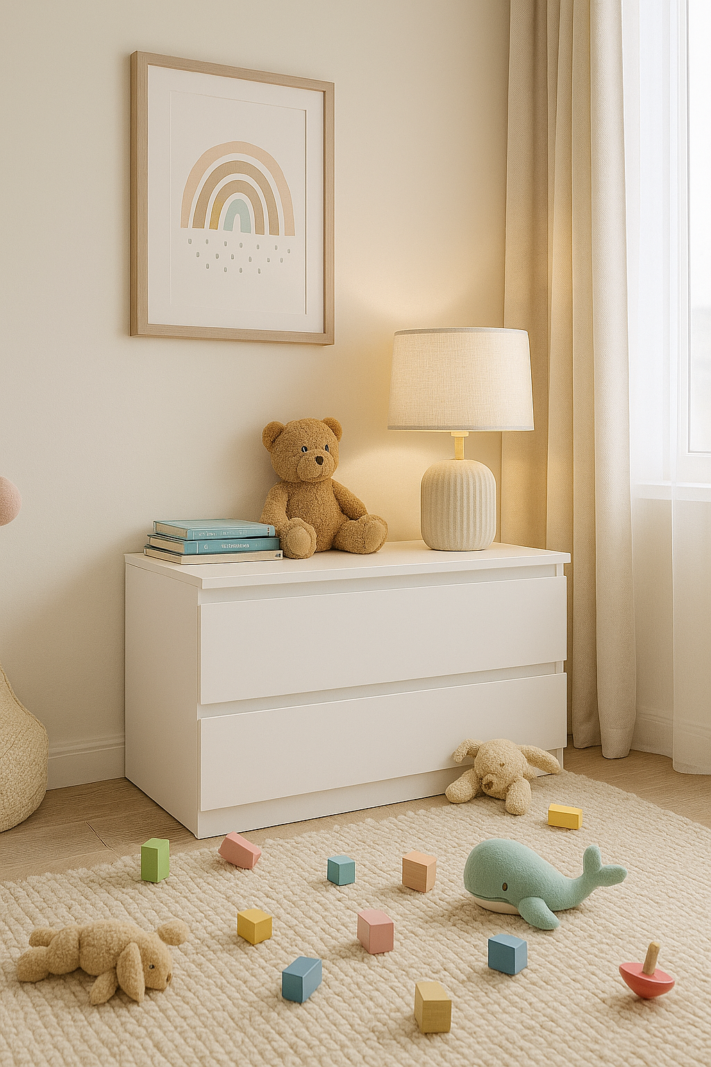 Комод MEBEX на 2 шухляди 100х40х54,4 см Білий (VM2B1000WH)