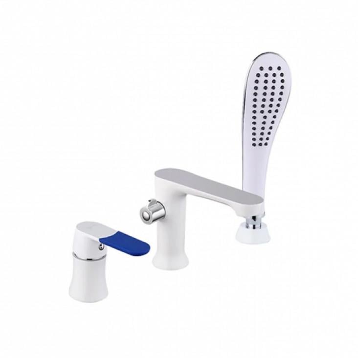 Змішувач для ванни на борт Frap F1134 Білий/Хром (1033653) Змішувач для ванни на борт Frap F1134 Білий/Хром (1033653)