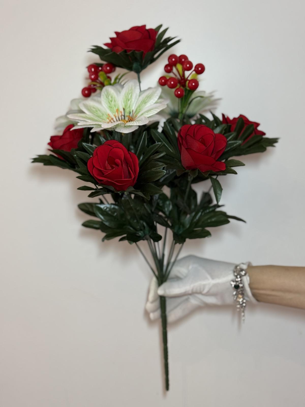 Искусственный букет микс Роза с ромашкой бархатная 12 голов 55 см (А-203) - фото 4 Искусственный букет микс Роза с ромашкой бархатная 12 голов 55 см (А-203) - фото 4