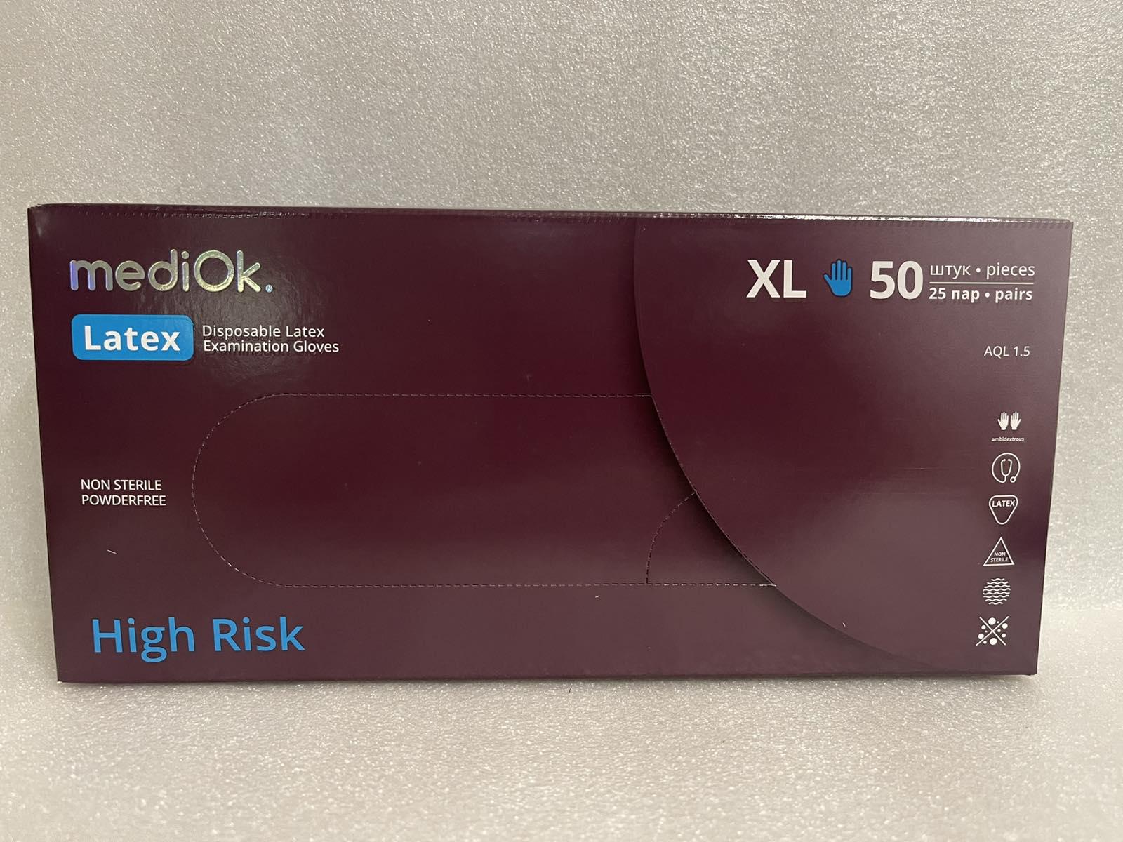 Перчатки латексные MediOk High Risk XL