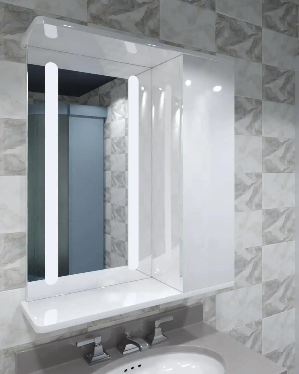 Зеркальный шкаф ШК15 с LED подсветкой 600х700х160 мм - фото 2 Зеркальный шкаф ШК15 с LED подсветкой 600х700х160 мм - фото 2